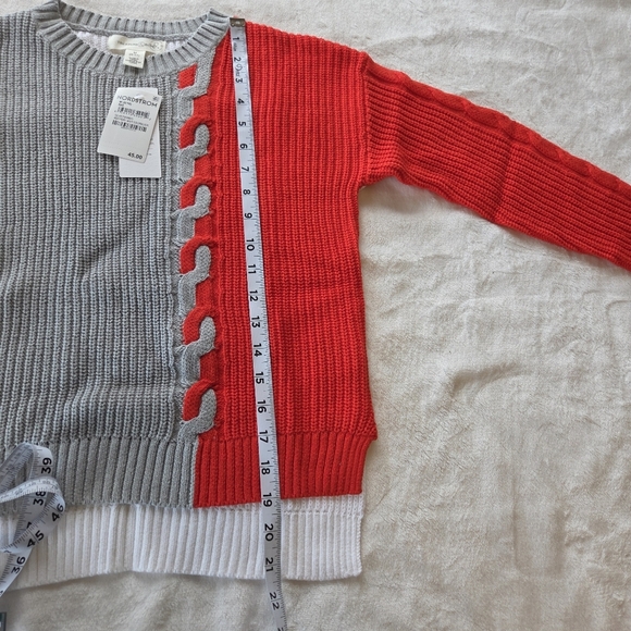 Girls Nordstrom Treasure And Bond Sweater  High Low Hem Crew Neck M Color Block - Picture 14 of 15